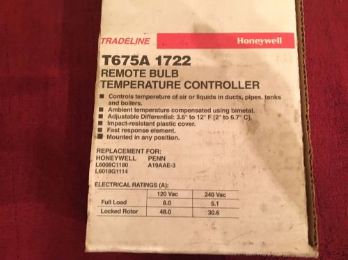 Honey Remote Bulb Temperature Controller T675A 1722 New In Box