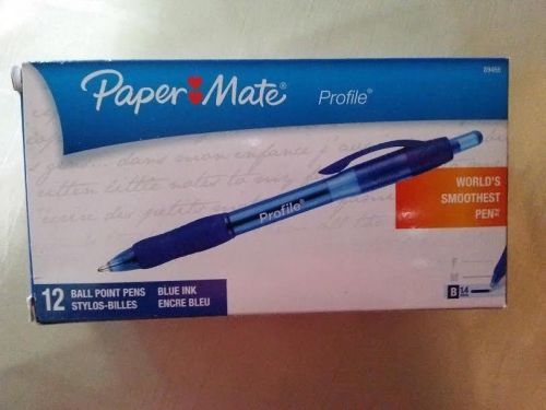 New Paper Mate 89466 Profile Retractable Ballpoint Pens, Blue, 12-Pack
