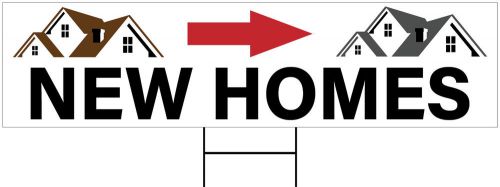 Construction Sign Riders &#034;NEW HOMES&#034; 12 pk Double Sided, 6&#034; x 24&#034; Free Shipping