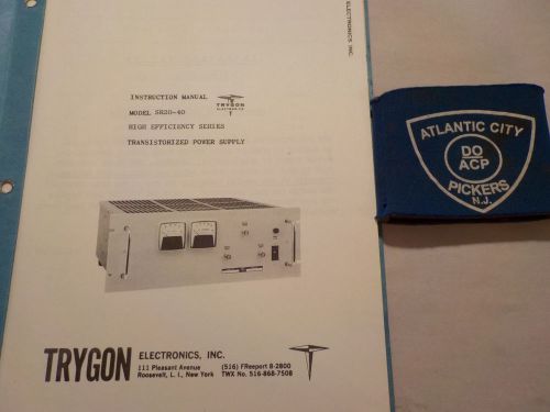 TRYGON SR20-40 HIGH EFFICIENCY SERIES INSTRUCTION MANUAL