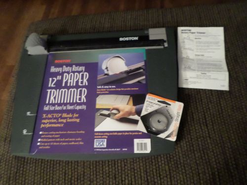 Boston Heavy Duty Rotary 12&#034; Paper Trimmer Fulle Size 10 Sheets Blade Fast Ship