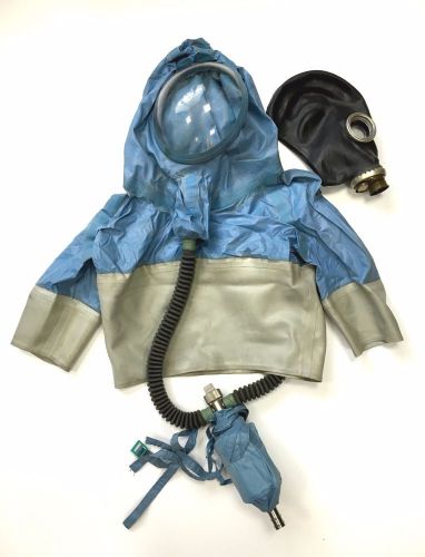 Hazmat russian rubber suit, insulating protective hood with gas mask.sz m, l for sale