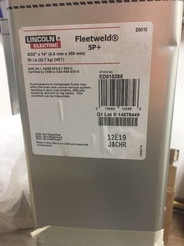 Lincoln Electric Fleetweld 5P+, 50 Pounds, 5/32&#034;x14&#034;. ED010285 SEALED CONTAINERS