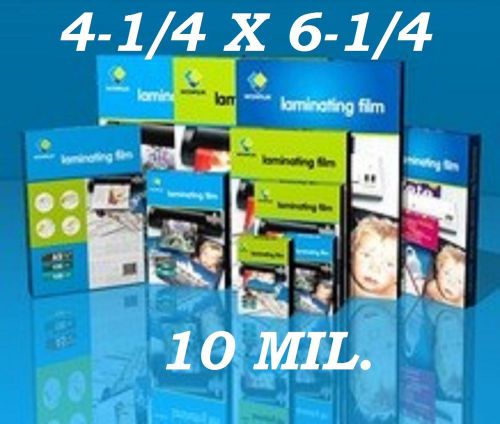 4.25 x 6.25 10 mil quality laminating pouches sheets photo (25- each) for sale