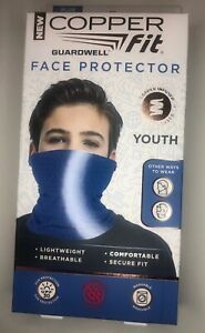 (2 Pack) Copper Fit Face Protector Neck Gaiter Blue Youth 8+ Face Cover