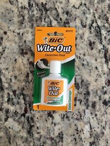 Bic Wite-Out Extra Coverage Correction Fluid, One Per Pack, .7 Fl oz
