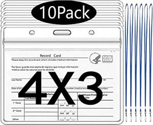 10PCS-Plastic Card Holder 4x3inch Health Card Holder PVC HD Transparent, with