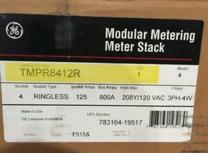 HOUSTON STOCK NEW GE TMPR8412R METER STACK MODULE 800 AMPS 4 SOCKETS NEMA 3R