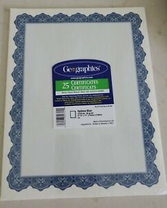 Geographics Parchment Paper Blue Award Certificates 25 Sheets Plus Gold Seals