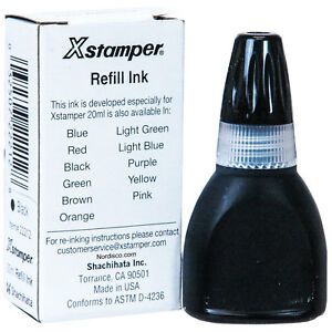 Xstamper Black Refill Ink 22212, 20ml Bottle, CS-20N by Shachihata