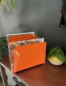 Vintage Orange Desktop Paper Tray Organizer 5 Slot