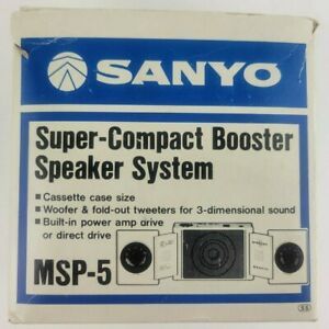 Vintage Sanyo ~ MSP-5 Super-Compact Booster Speaker System in Original Box