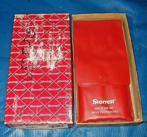 Starrett #S248 Drive Pin Punches set in pouch &amp; box  8&#034; long 5pc 1/8&#034; - 3/8&#034;