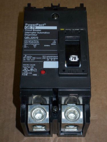 Square D QBL 2 pole 70 amp 240v QBL22070 PowerPact Circuit Breaker