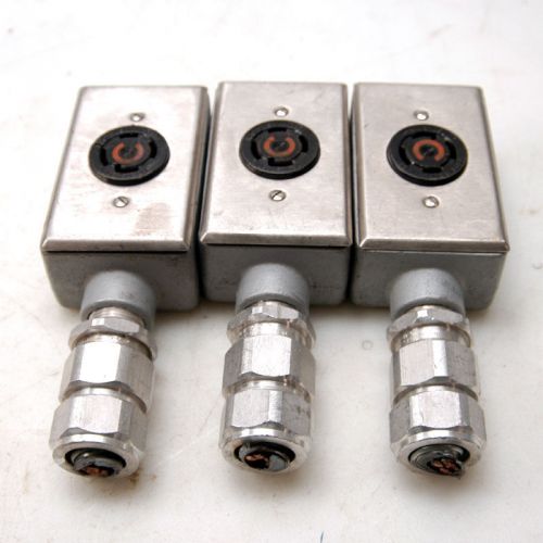 Lot of 3 appleton 3/4&#034; fse unilets w/hubbell 30a 125/250v twist-lock receptacle for sale