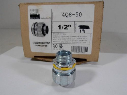 Lot of 19 New Liquidtight 1/2&#034; Conduit connectors 4QS-50