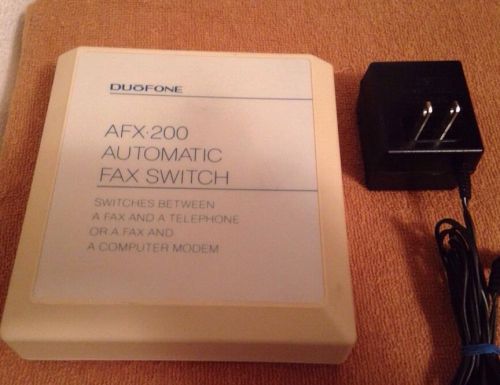 Used Duofone AFX-200 Automatic Fax Switch with Power Supply