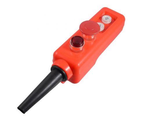 Hoist Red Lamp Mushroom Up Down Push Button Switch Pendant Control Station 24V