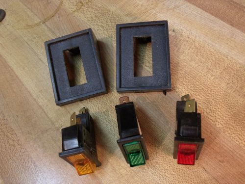 Illuminated Rocker Switches, (on-off) yellow, green and red