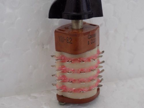 1x 10P2N &lt;Military Grade&gt; Rotary Switch 4 Deck 2 Pole 10 Pos + Handle USSR NOS