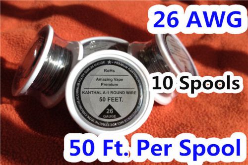 10 spools x 50 feet kanthal wire 26gauge 26awg (0.40mm),a1 round  resistance ! for sale