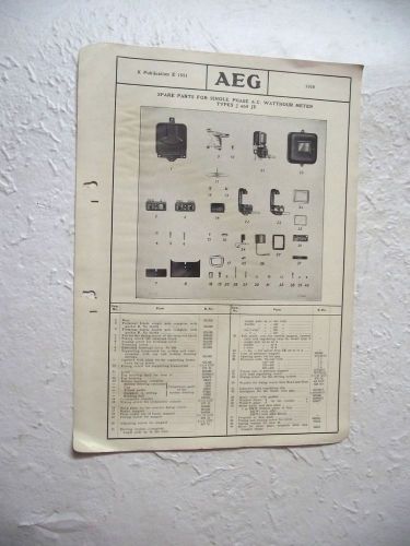 VTG BOOKLET CATALOG BROCHURE AEG WATTHOUR HOUSE ELECTRICITY ELECTRIC METERS 1928