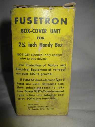 Fusetron Type SSU Box-Cover Unit for 2-1/4&#034; Handybox One Fuseholder 1 Switch