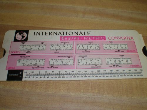 Vintage Internationale&#039; English Metric Converter Slide Chart