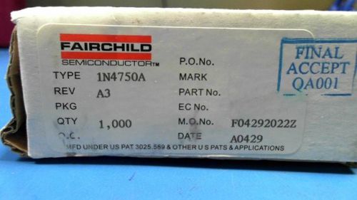 95-pcs diode/rectifier zener 27v 1w fairchild 1n4750a 1n4750 for sale