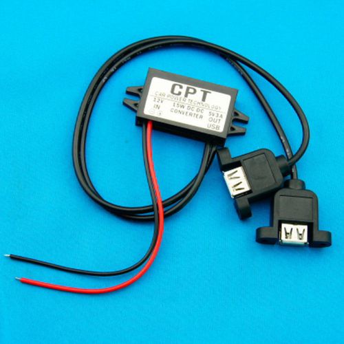DC DC Converter Module 12V To 5V 3A 15W Duble USB Output Power Adapter SN