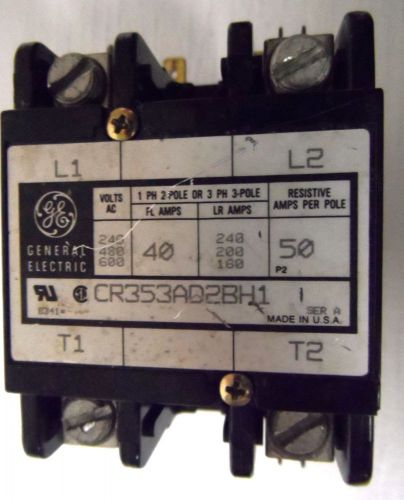 Reduced! ge industrial contactor cr353ad2bh1 2 pole 24v ac coil for sale