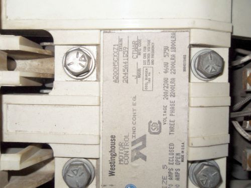 (B4) Westinghouse 3 phase motor control 2045A41G59