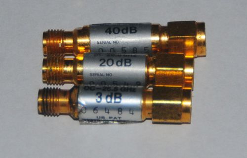 HP 85053-60001,6002, 8493c  3,20,40 dB 26.5Ghz Attenuators