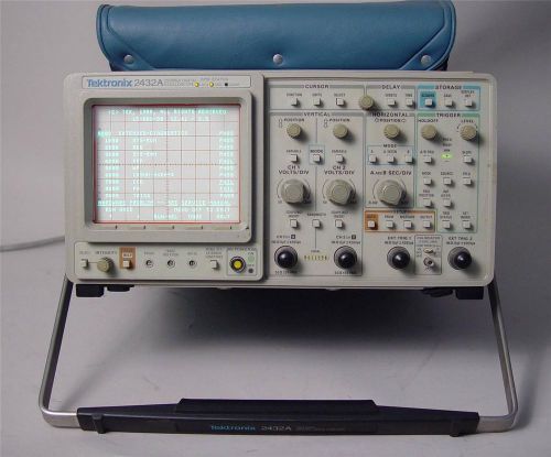 TEKTRONIX 2432A OSCILLOSCOPE WITH MANUALS, PROBES, POUCH  300MHZ DUAL CHANNEL