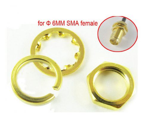 200 sets 36uns-2b screw nut gold plated screw nut for standard ?6mm sma female for sale