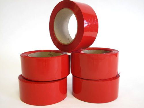 5 Rolls of Red Polypropylene Tape- 2 Inch X 110 Yards- 5 Rolls/Case Total