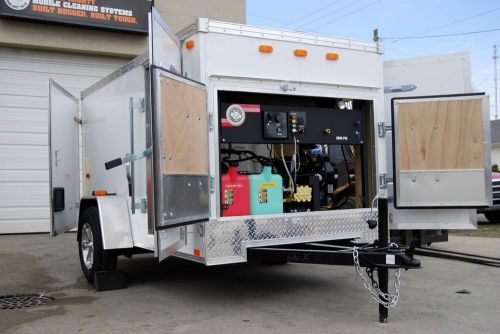 Hot water pressure washer, trailer pressure washer, enclosed trailer washer, for sale