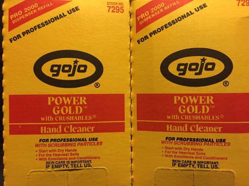 2 boxes of gojo power gold hand cleaner industrial pro use 2000ml 2.1qt refills for sale