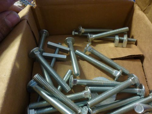 A BOX OF 2 1/2&#034;  STEEL CARRIAGE BOLTS 3/8-16 x 2-1/2&#034; 19 COUNT.
