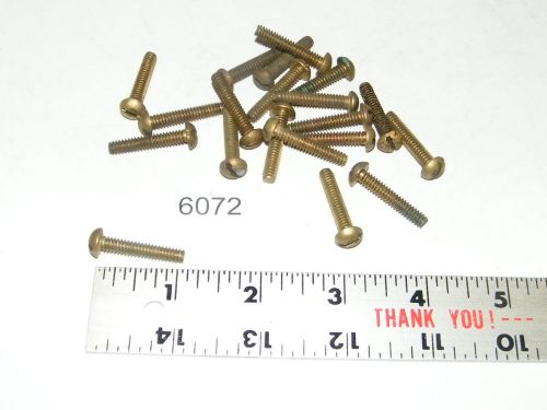 10-24 x 1 slotted solid brass round head machine screws qty 20 for sale