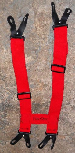 Fire dex red h style  firemans turnout suspenders morning pride janesville for sale