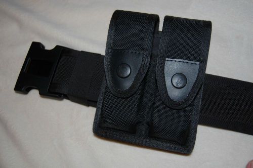 Police/security  duty belt with glock holster nylon with leather trim for sale