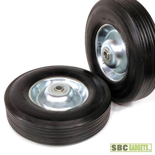Pair of heavy duty 10&#034; x 2.5&#034; hand truck wheels, 220lbs for sale