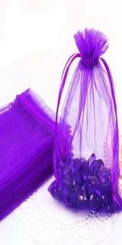 20 PCS 6x9 Purple Organza Fabric Bags, Gift Party Favor