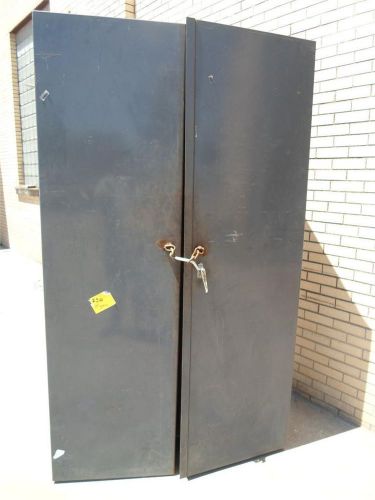 Heavy duty bi-fold solid metal industrial cabinet 83&#034; h x 48&#034; w x 19-1/2&#034; d for sale