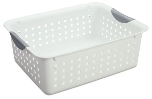 12) sterilite 16248006 medium ultra plastic storage bin organizer basket - white for sale