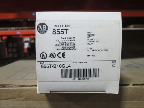 NEW Allen Bradley 855T-B10GL4 Control Tower Stack Light, RED flashing LED