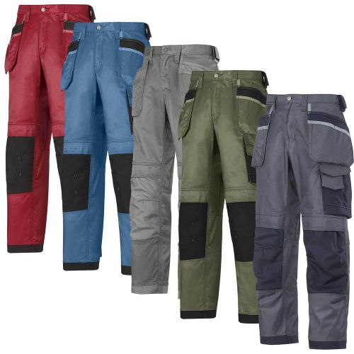 Snickers Work Trousers with Kneepad &amp; Holster Pockets . (4 Col/L-XL Leg)-3212D