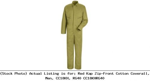 Red Kap Zip-Front Cotton Coverall, Men, CC18KH, RG40 CC18KHRG40
