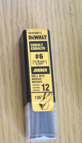 DEWALT #6 Wire Cobalt Jobber Length Drill Bit (12-Pack)